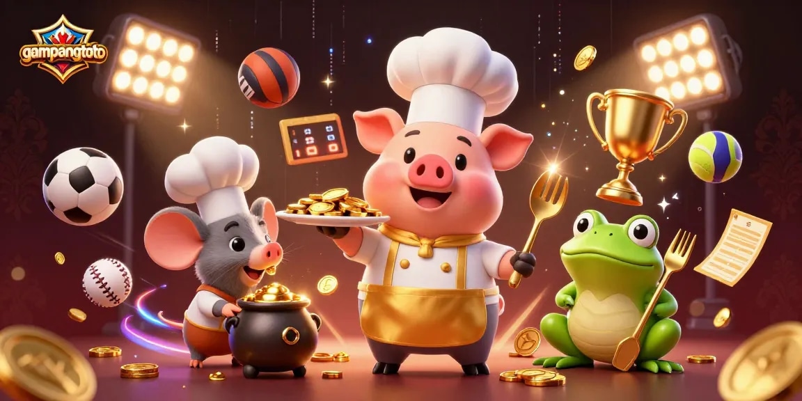 Win big with gampangtoto in this captivating scene of unique casino characters and elements.