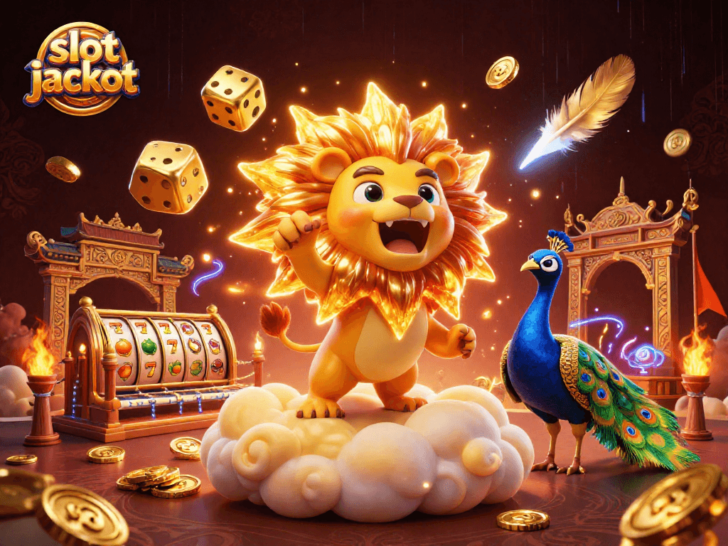 Spin to win with the slot jackpot in this vibrant, dynamic 3D casino scene.