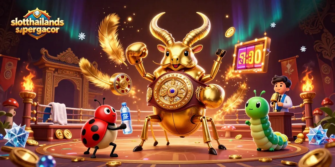 Spin to win big with slotthailandsupergacor featuring a vibrant casino scene of gold coins and jackpots.