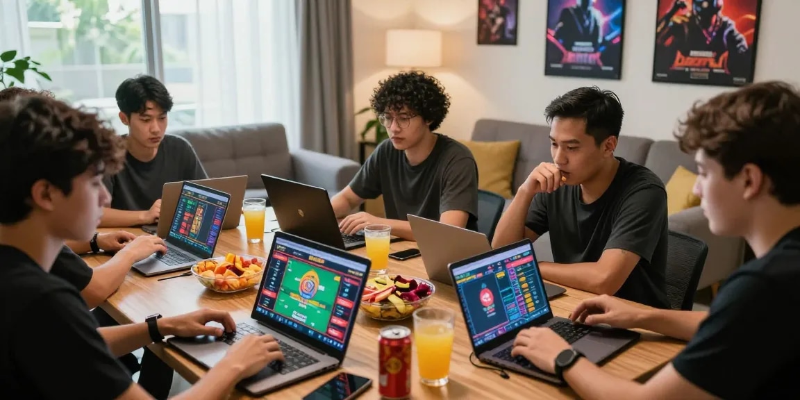 Engaged players enjoying situs togel in a lively online gaming environment