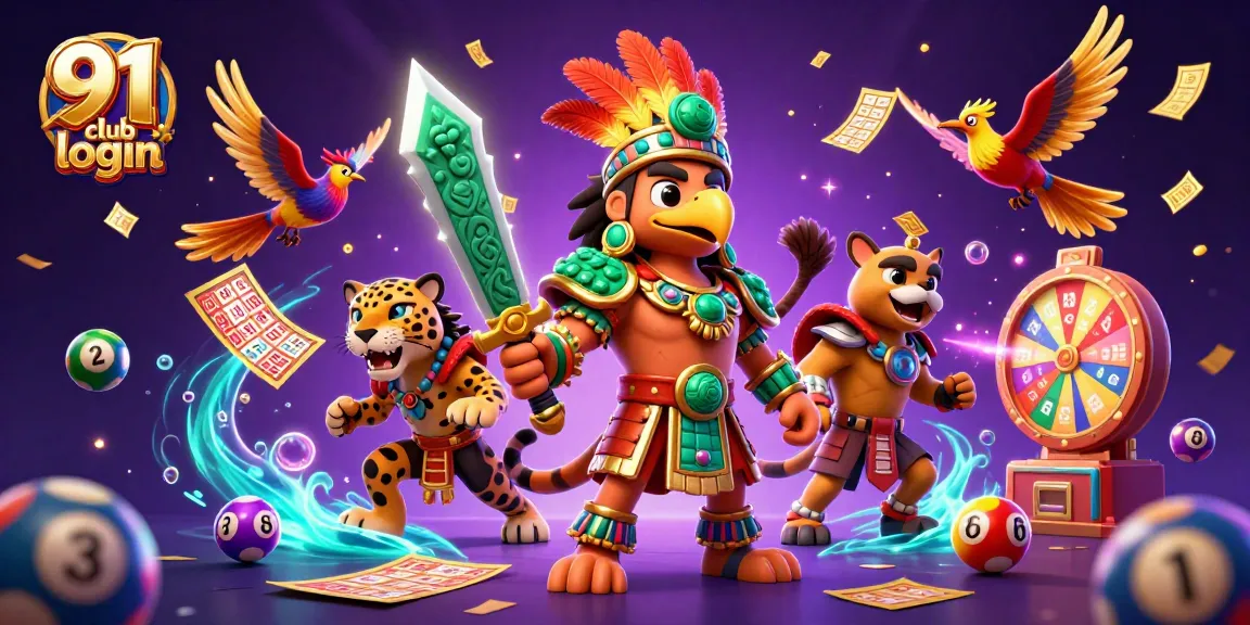 Engage with 91 club login for exciting gaming adventures in this vibrant casino-themed illustration.