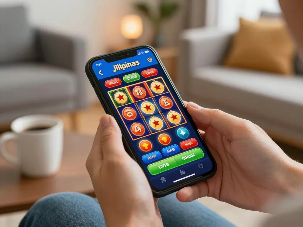 Jilipinas app on smartphone showcasing exciting slots, highlighting mobile casino gaming experience