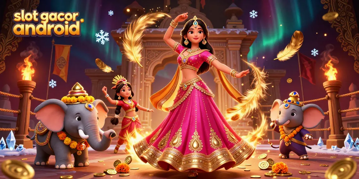 Experience the thrill of slot gacor android with a dazzling casino scene featuring vibrant characters and dynamic game elements.