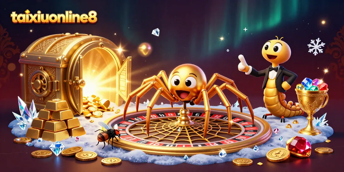 Experience thrilling gameplay at taixiuonline8 with golden treasures and vibrant casino characters.