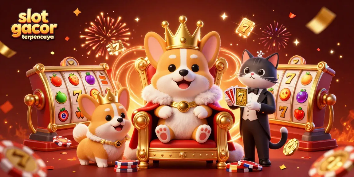 Experience thrilling gameplay with slot gacor terpercaya featuring royal corgis and dynamic casino elements.