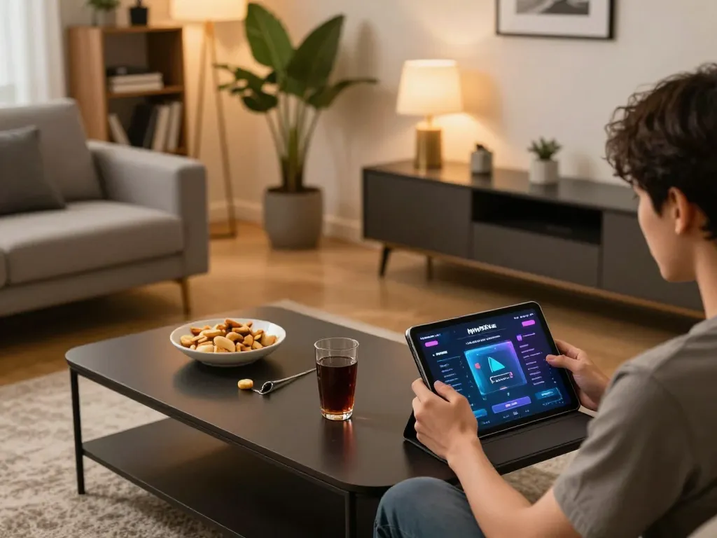 Engaging in online gaming on hytw3339 com while enjoying a relaxing home setting.