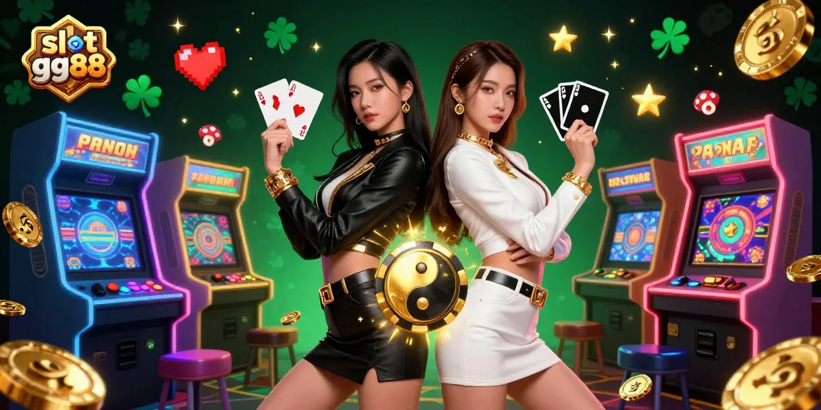 Experience exciting slot gg88 gaming with vibrant characters and casino elements in an ultra-detailed scene.