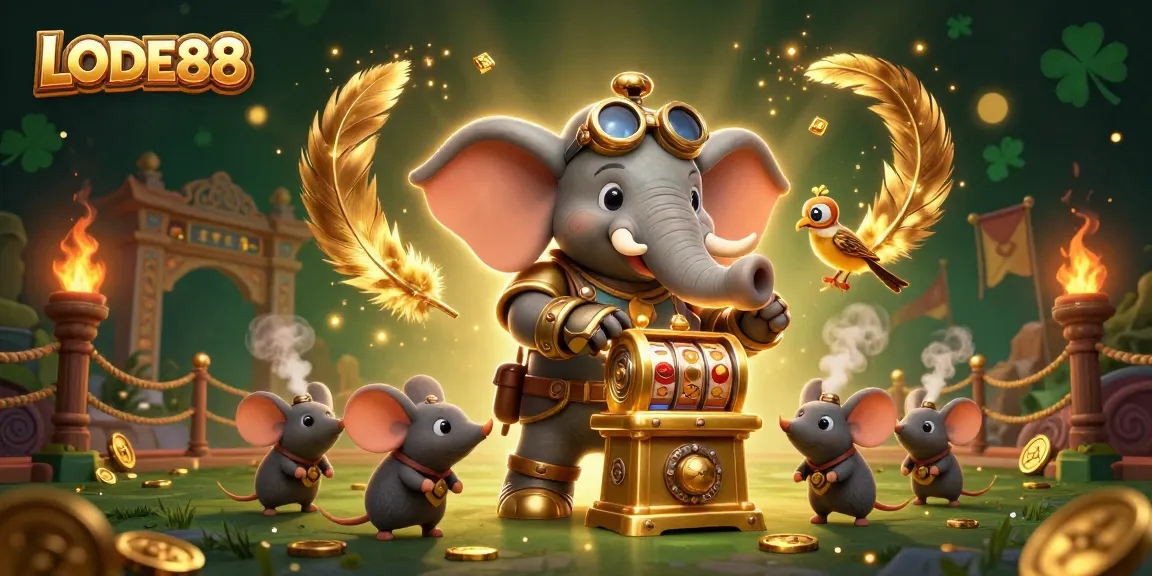 Experience LODE88's thrilling adventure with steampunk engineering in this dynamic casino illustration.