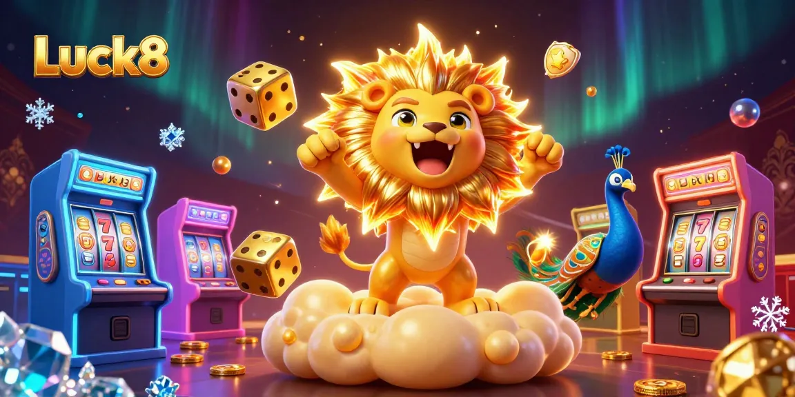 Experience thrilling slot gameplay with Luck8's exciting 3D casino scene, bringing luck and excitement to your gaming adventure.