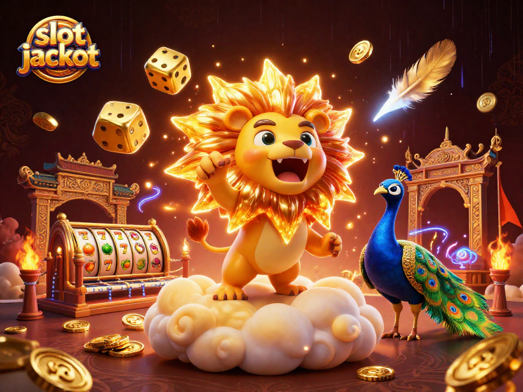 Spin to win with the slot jackpot in this vibrant, dynamic 3D casino scene.