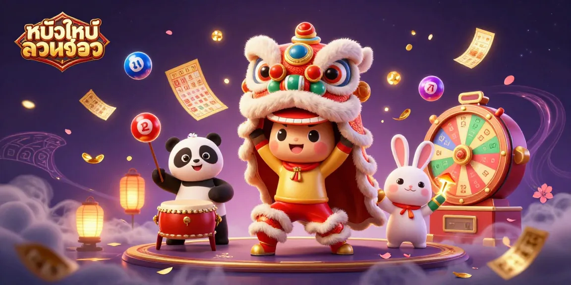 Enjoy thrilling moments with หนังใหม่ชนโรง as colorful lottery elements come alive in a festive casino scene.