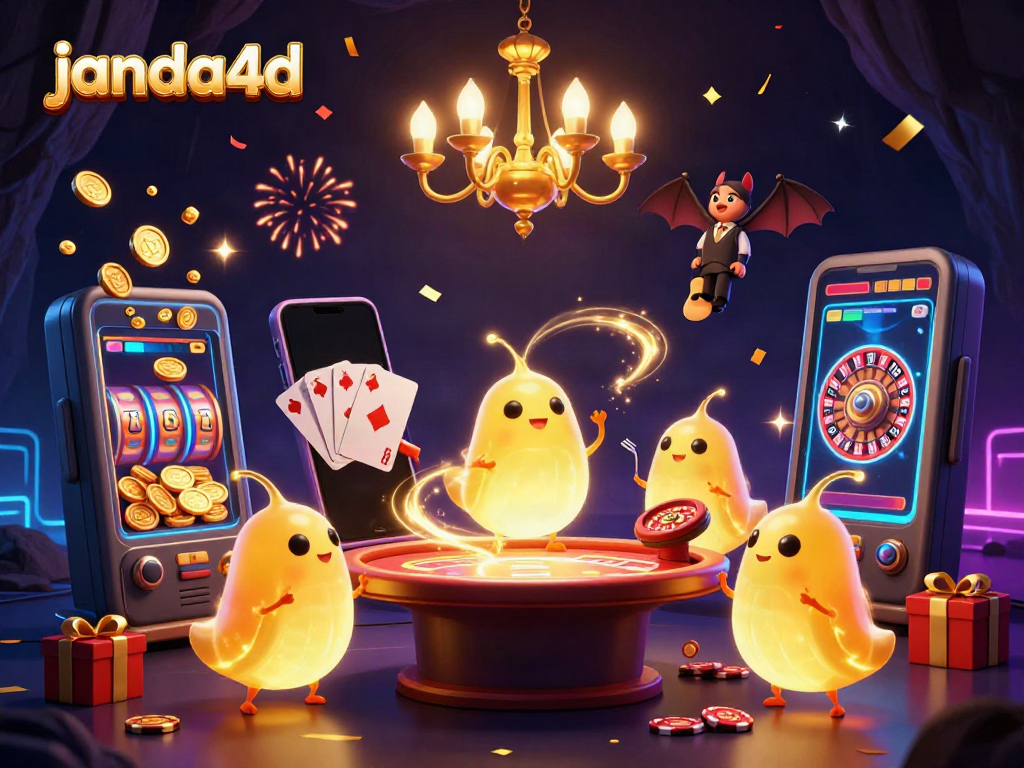 JANDA4D, suasana menyenangkan dengan glowworms dan dealer kelelawar di kasino digital.