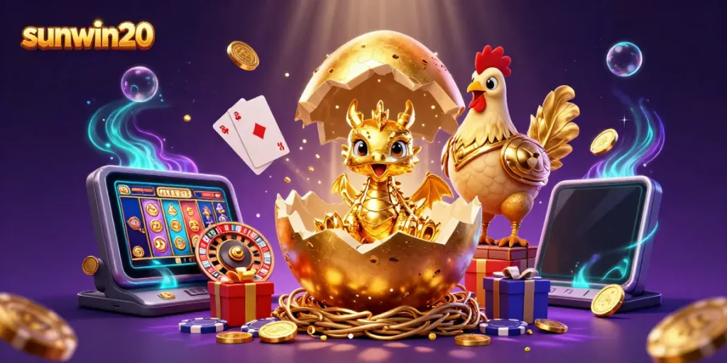 Engage with captivating gameplay at sunwin20 featuring a golden dragon and casino elements.