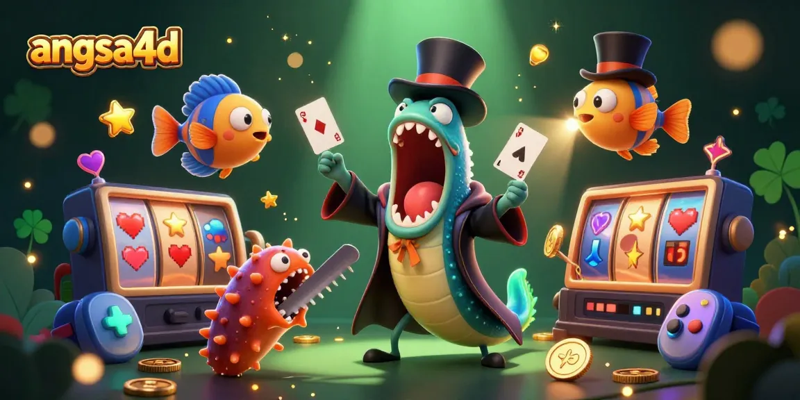 Experience the thrill of angsa4d as a deep-sea gulper eel performs amazing card tricks under the spotlight, surrounded by vibrant gaming elements.