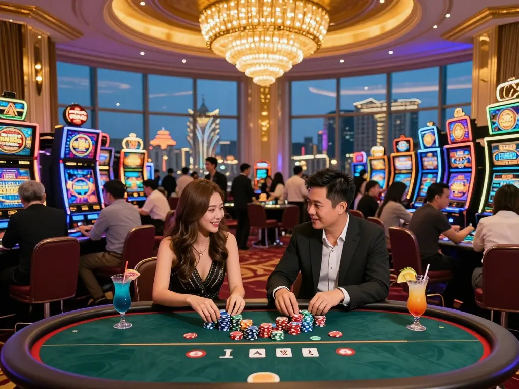 Thrilling casino hong kong experience with diverse players at poker table.