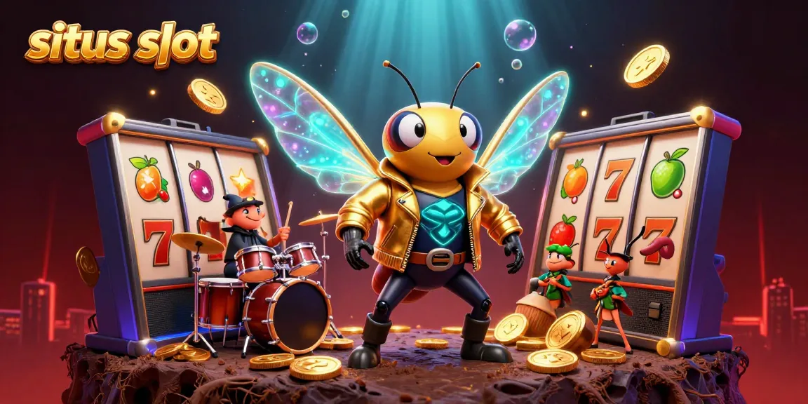 Engage in situs slot with vibrant 3D characters and dynamic elements celebrating slot gaming.
