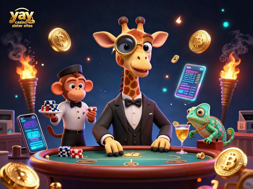 Engage with thrilling gameplay on yay casino sister sites featuring a high-roller giraffe and vibrant elements.