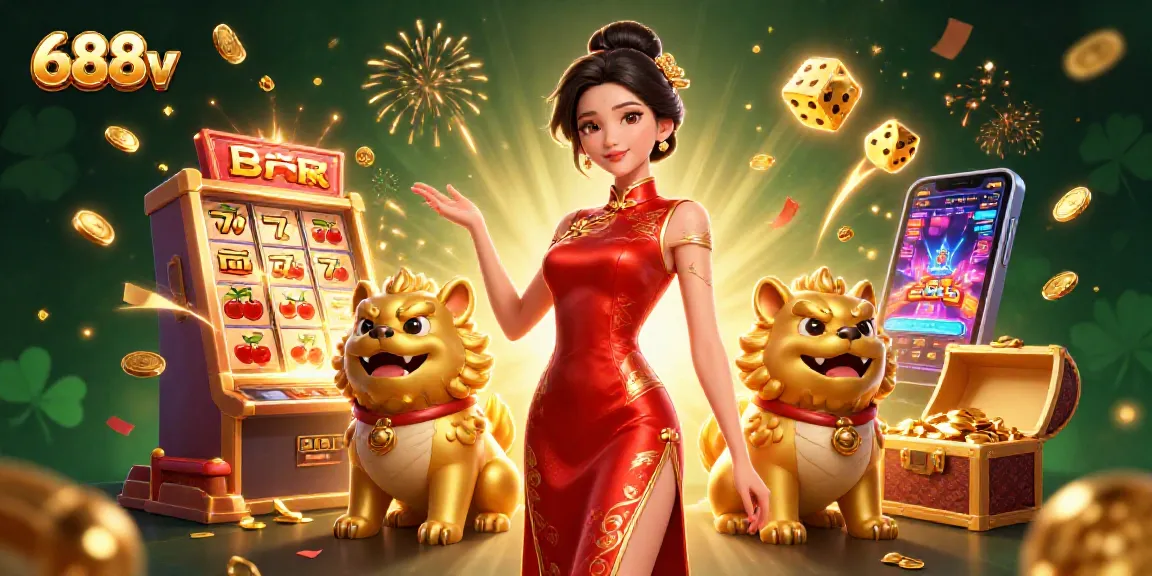 Experience excitement at 688v with vibrant slot games and captivating casino elements.