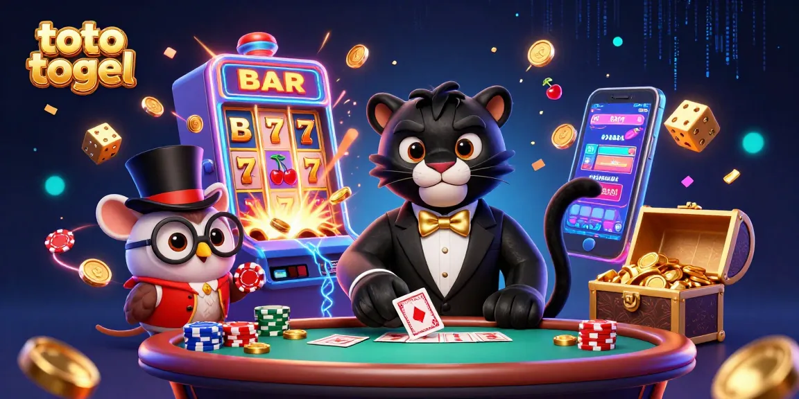 Experience exciting toto togel gameplay with vibrant cartoon characters at a high-energy casino.