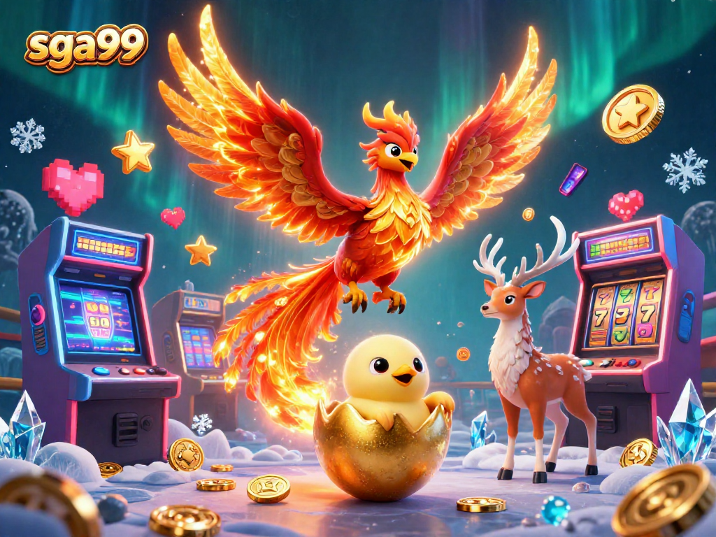 Experience thrilling gameplay with sga99's vibrant motifs of phoenixes and gaming elements