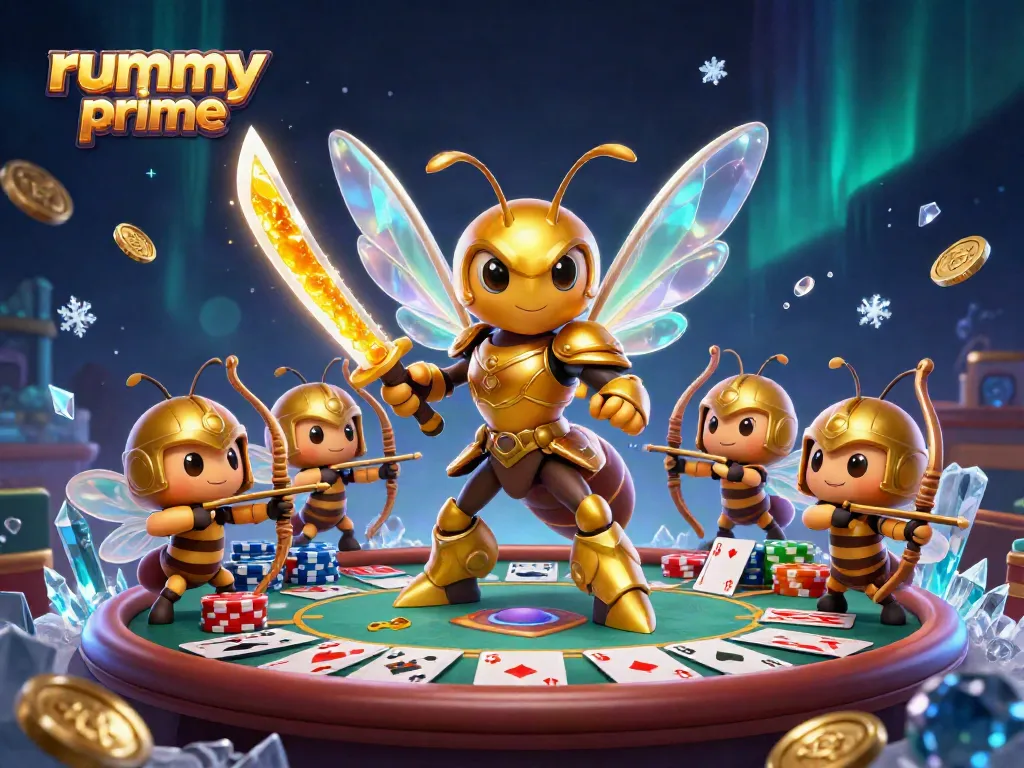 Engage in rummy prime with colorful gameplay elements across an action-packed digital card scene.