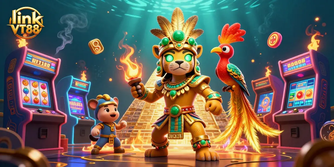 Experience thrilling gameplay with link VT88 featuring vibrant 3D casino elements and Mayan themes.