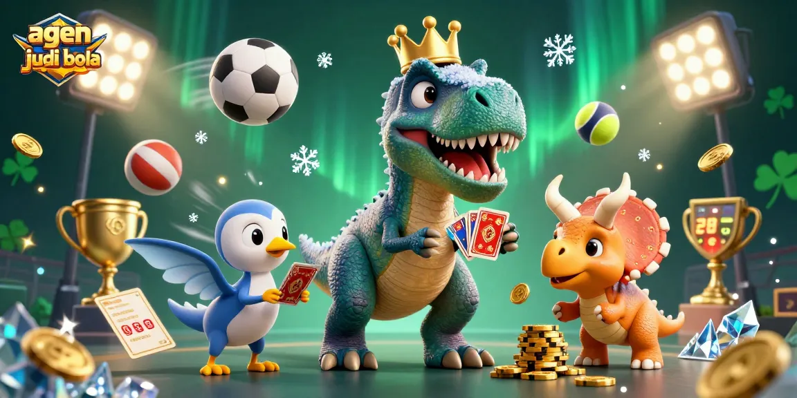 Engage in thrilling agen judi bola action with a vibrant 3D cartoon scene showcasing betting excitement and sports