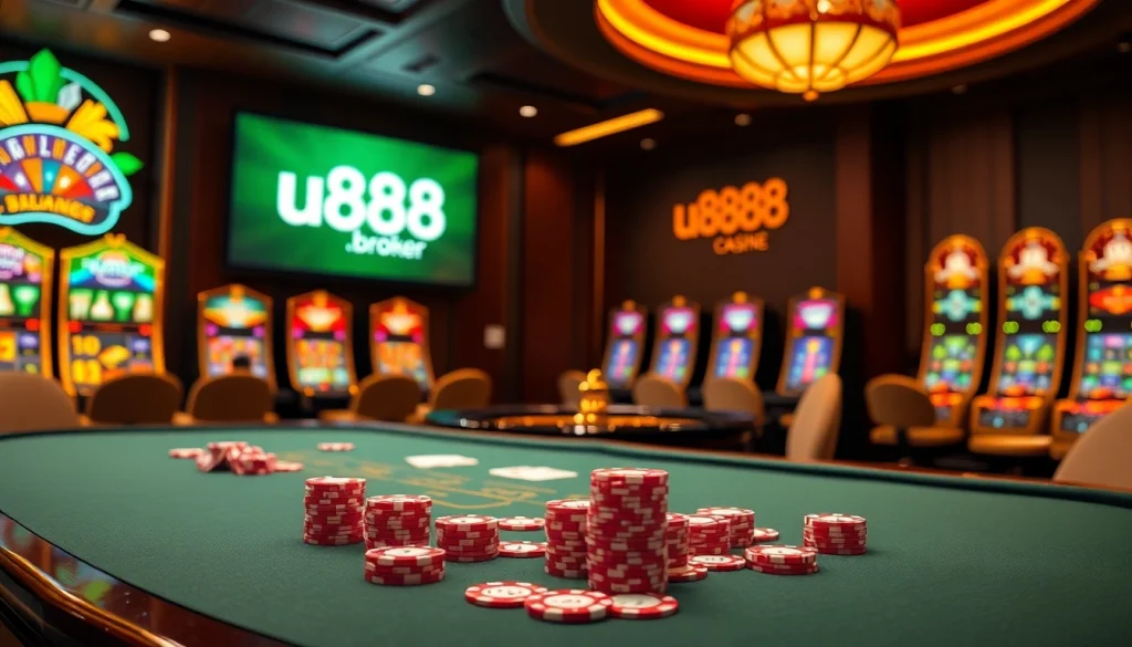 Experience thrilling wins at u888.broker with high-stakes poker games and vibrant slot machines.